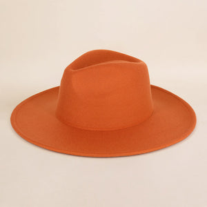 Soild Wide Brim Fedora  Hat