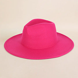 Soild Wide Brim Fedora  Hat