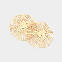 Metal Filigree Lotus Leaf Earrings