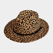 Load image into Gallery viewer, Leopard Print Red Bottom Fedora Hat
