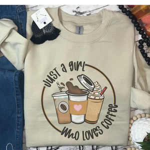 JUST A GIRL WHO LOVES COFFEE SWEATSHIRT