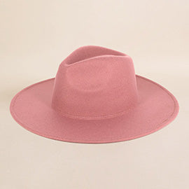 Soild Wide Brim Fedora  Hat