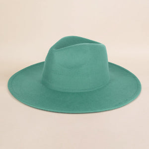 Soild Wide Brim Fedora  Hat