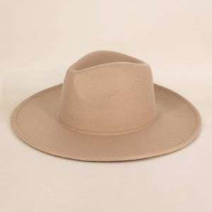 Soild Wide Brim Fedora  Hat