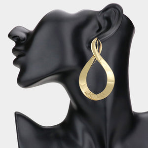 Gold Abstract Metal Twisted Earrings