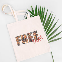 Load image into Gallery viewer, Leopard Patterned Freedom Message Printed Canvas Tote Eco Bag
