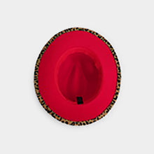 Load image into Gallery viewer, Leopard Print Red Bottom Fedora Hat
