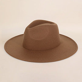 Soild Wide Brim Fedora  Hat