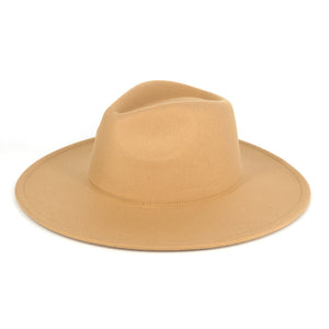 Soild Wide Brim Fedora  Hat