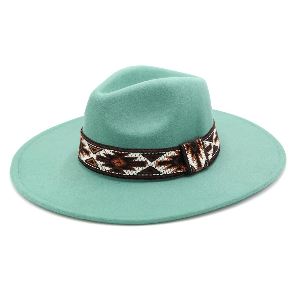 Turquoise Tribal Band Fedora Hat